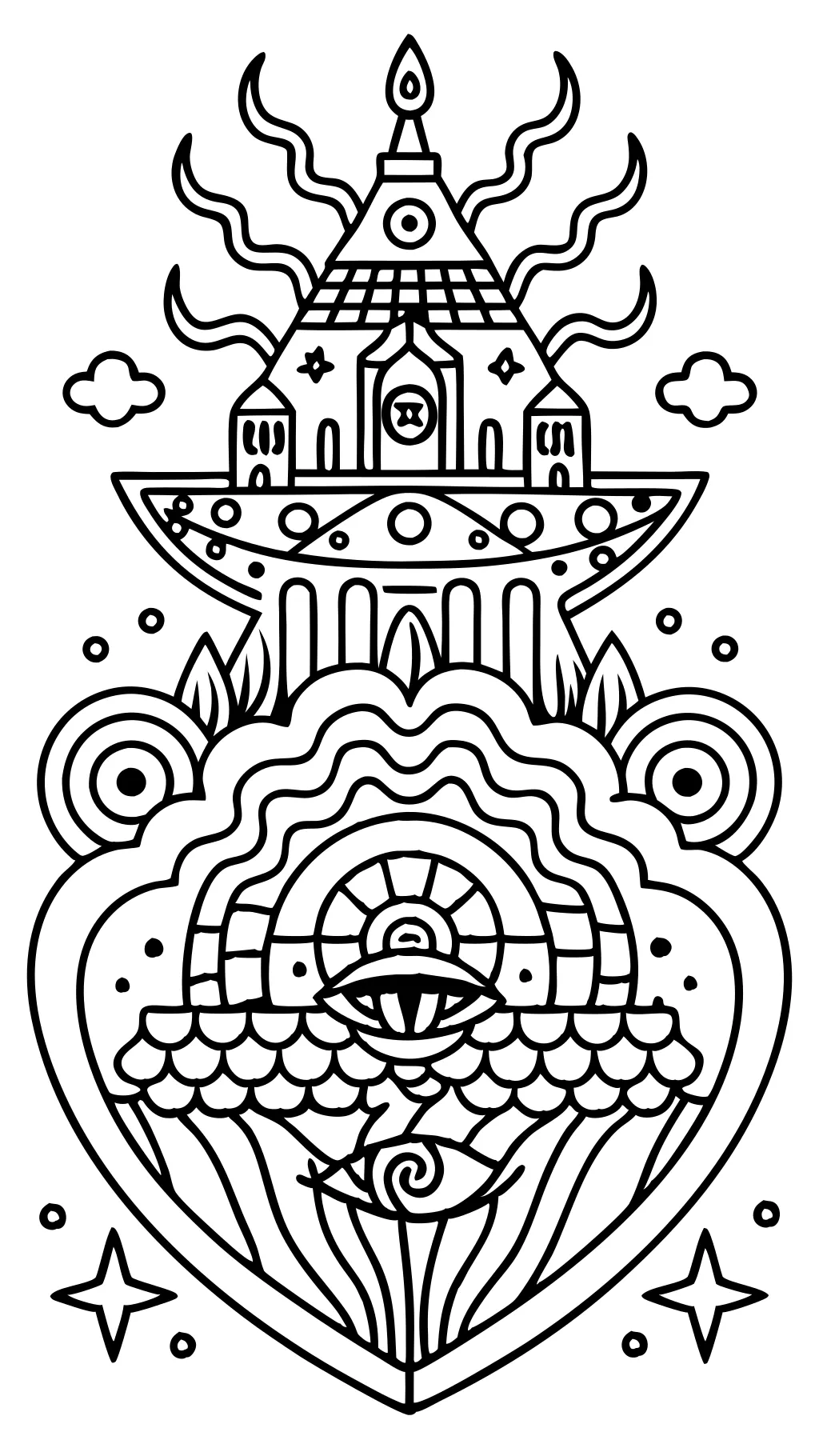 trippy adult coloring pages